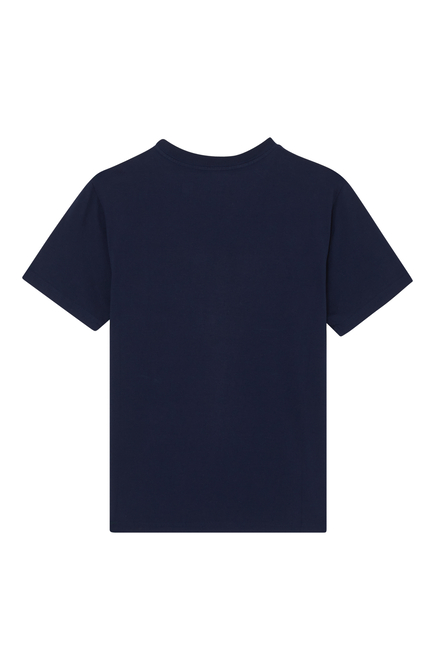 Kids Cotton Jersey Letterman T-Shirt